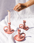 POMELO CASA Candlestick with hand painted designs