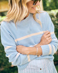 MASON'S DAUGHTER | Danielle Sweater, Light Blue Multi Striped Knit