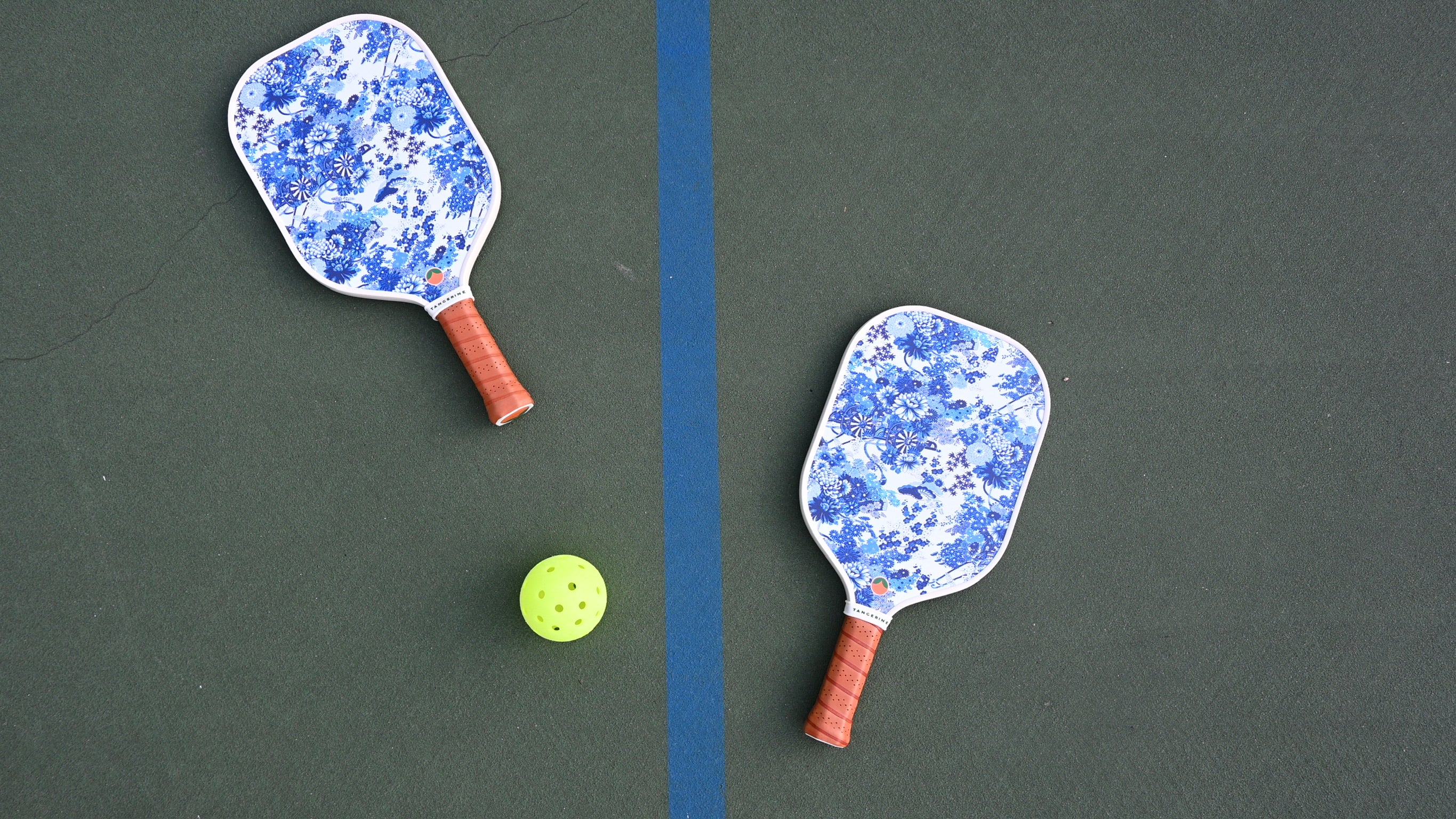 Pickleball Paddle, Blue Chinoiserie