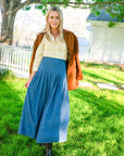 MASON'S DAUGHTER Emma Skirt, Stone Wash Chambray