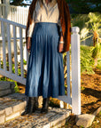 MASON'S DAUGHTER Emma Skirt, Stone Wash Chambray