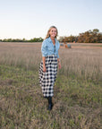 MASON'S DAUGHTER | Midnight Gingham Midi Dress