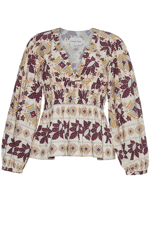 Emmery Top, Retro Floral Turtledove