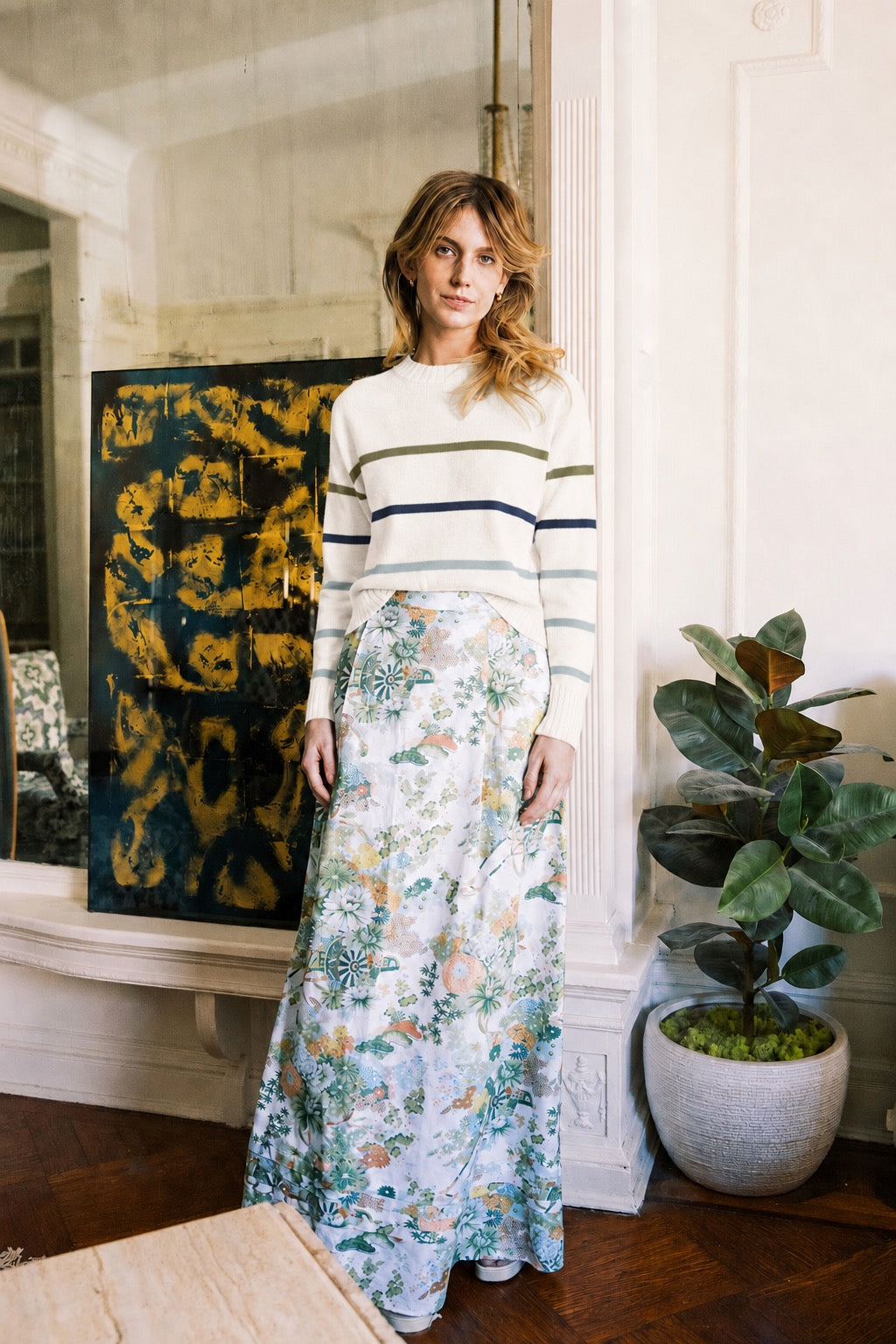 MASON'S DAUGHTER | Danielle Sweater, Cream Multi Striped Knit