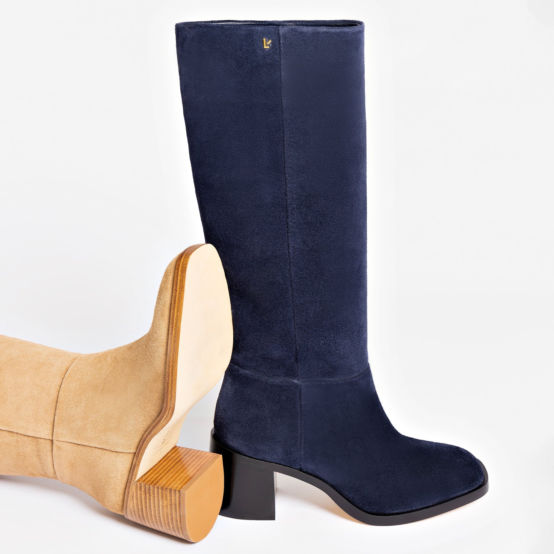 LARROUDÉ Ricky Boot In Dress Blue Suede