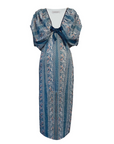 Hillari Dress, Gazelle Print Turquoise