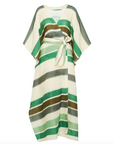 Morena Linen Open Tunic, Green Stripes