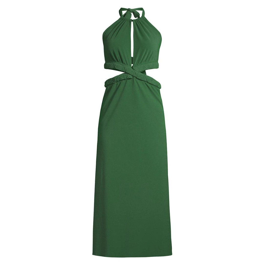 San Agustin Midi Dress, Green