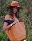 FREYA Flow Woven Large Tote, Caramel