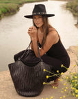 FREYA Flow Woven Large Tote, Black