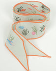 SARAH BRAY BERMUDA Fanm Mon x SBB hat ribbon - Sea Creatures embroidered on Mint Green Linen