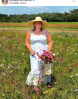 SARAH BRAY BERMUDA Geranium Sun Hat - Long Red Grosgrain Ribbon