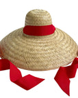 SARAH BRAY BERMUDA Geranium Sun Hat - Long Red Grosgrain Ribbon