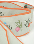 SARAH BRAY BERMUDA Fanm Mon x SBB hat ribbon - Sea Creatures embroidered on Mint Green Linen