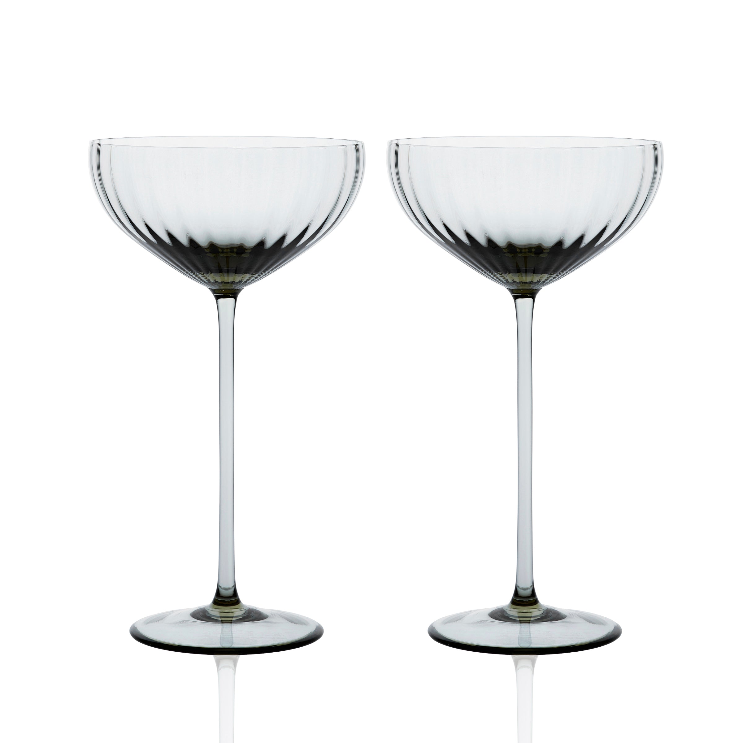 CASKATA Quinn Coupe Glasses, Clear Set of 2