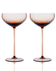 CASKATA Quinn Coupe Glasses, Mocha Set of 2