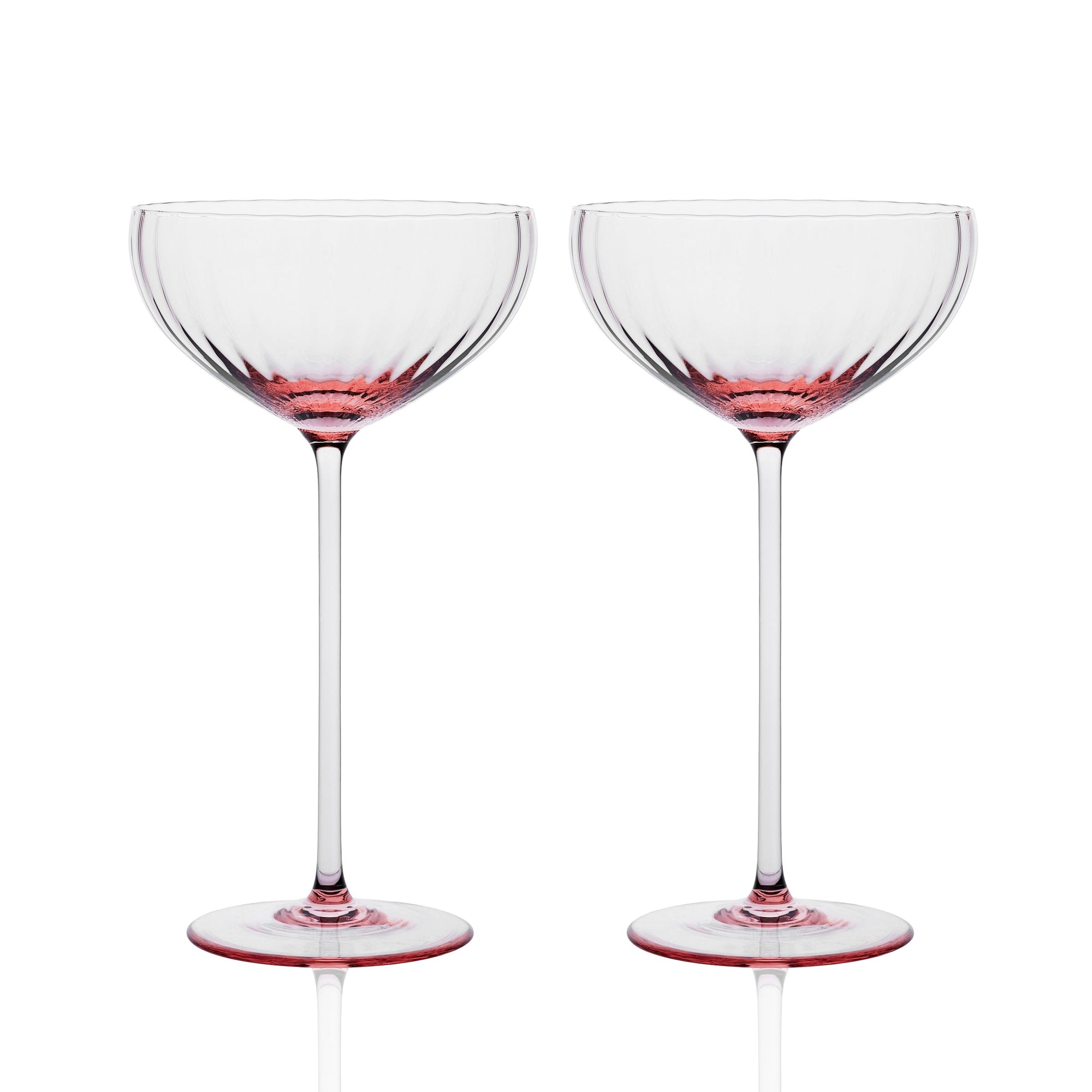 CASKATA Quinn Coupe Glasses, Mocha Set of 2