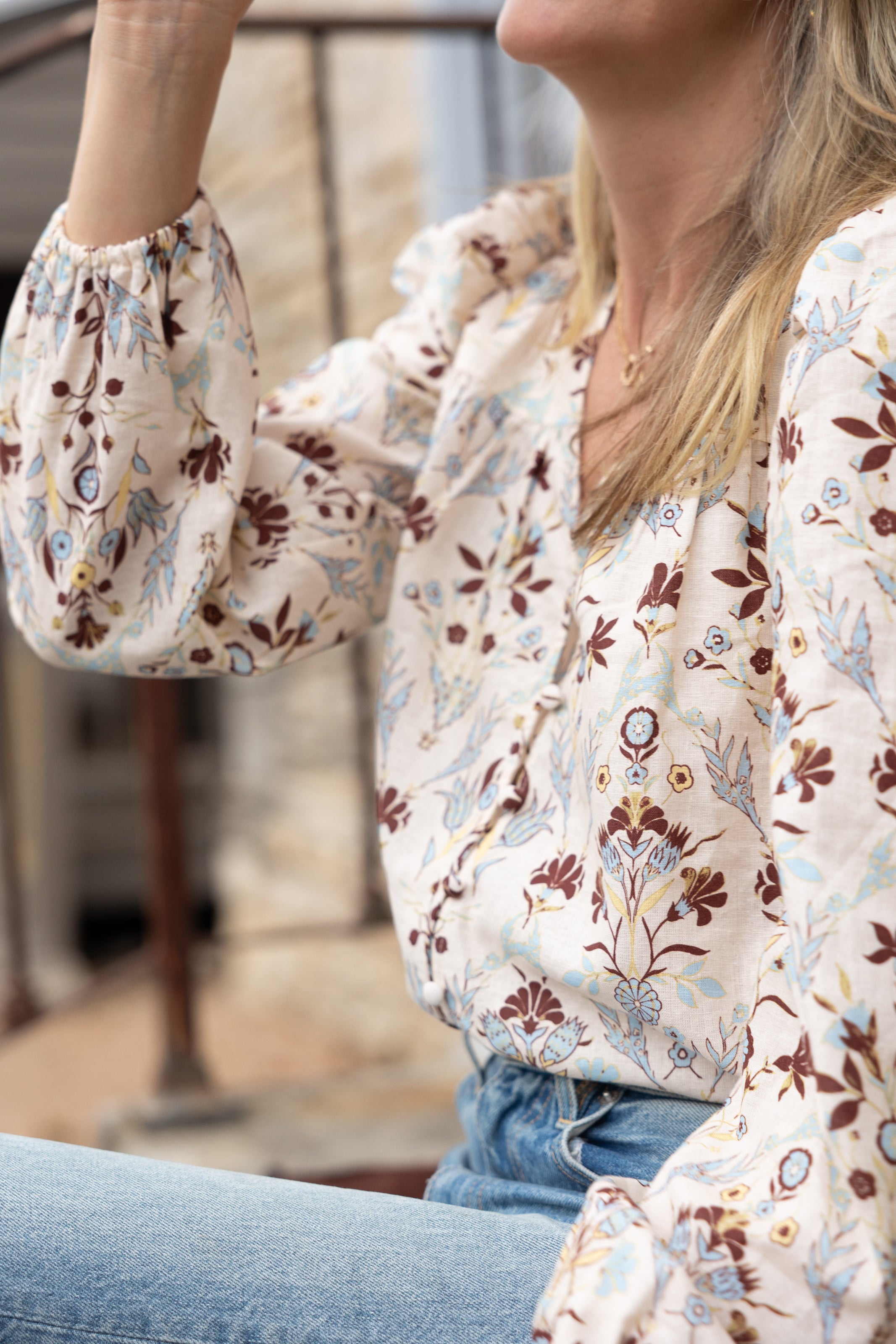 V-Neck Top, Mignonette Floral