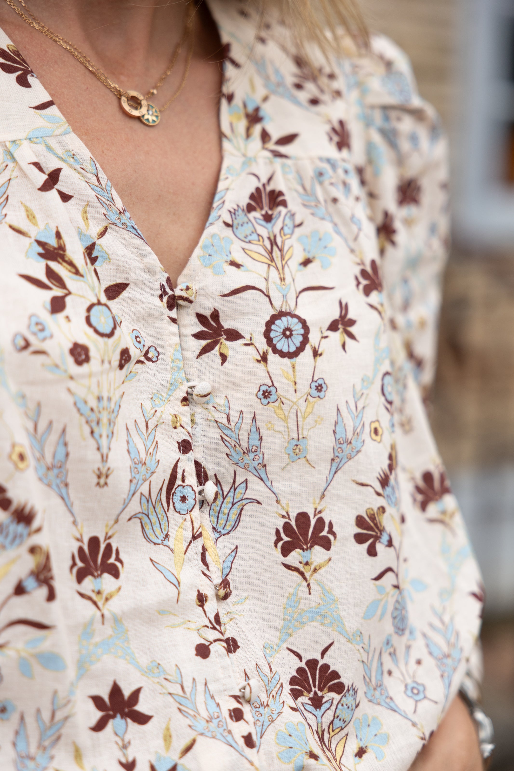 V-Neck Top, Mignonette Floral