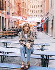 MASON'S DAUGHTER | Cocoa Cropped Coat, Sand Bandana
