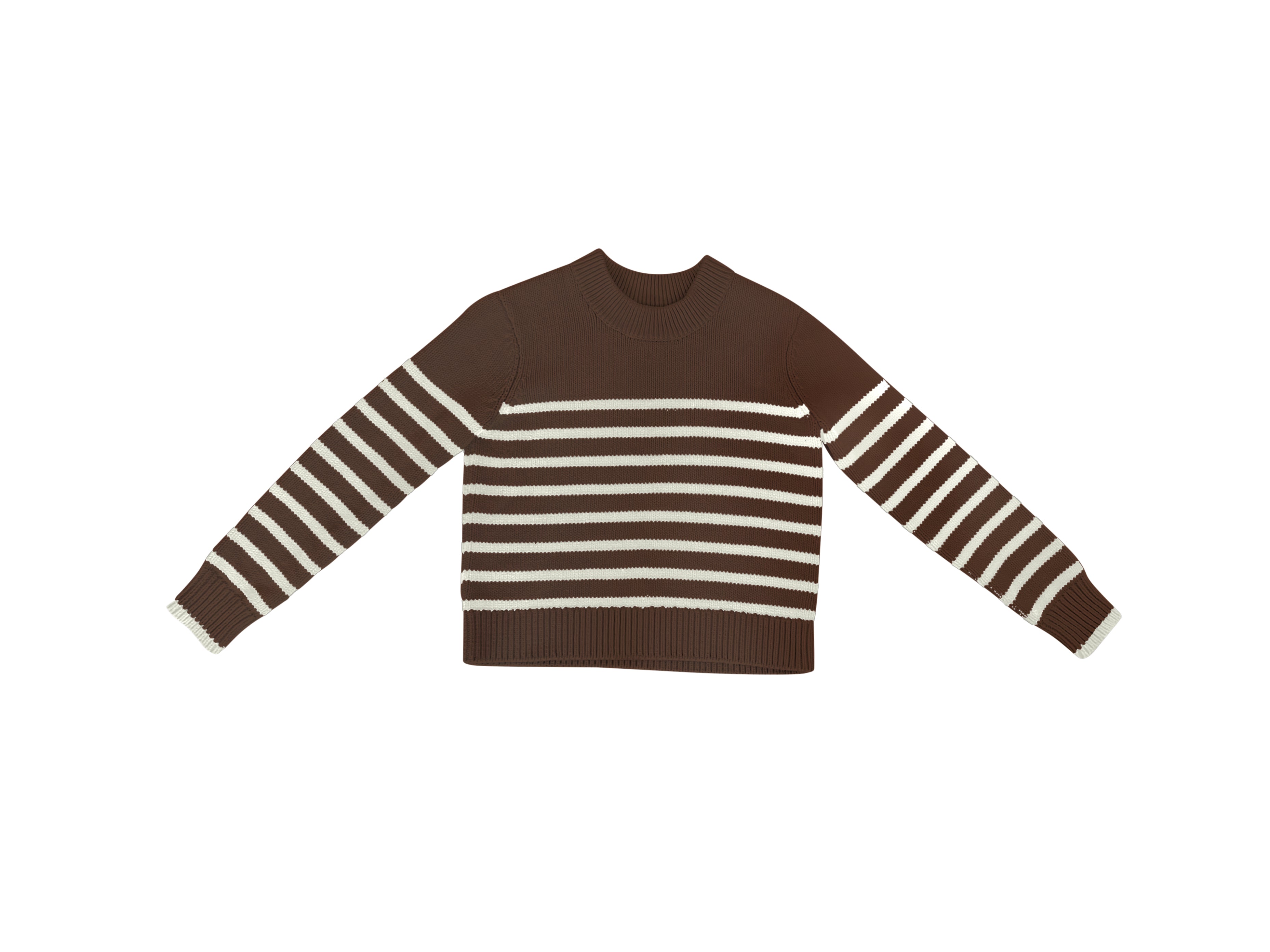 TUTTO Chocolate White Stripe Sweater