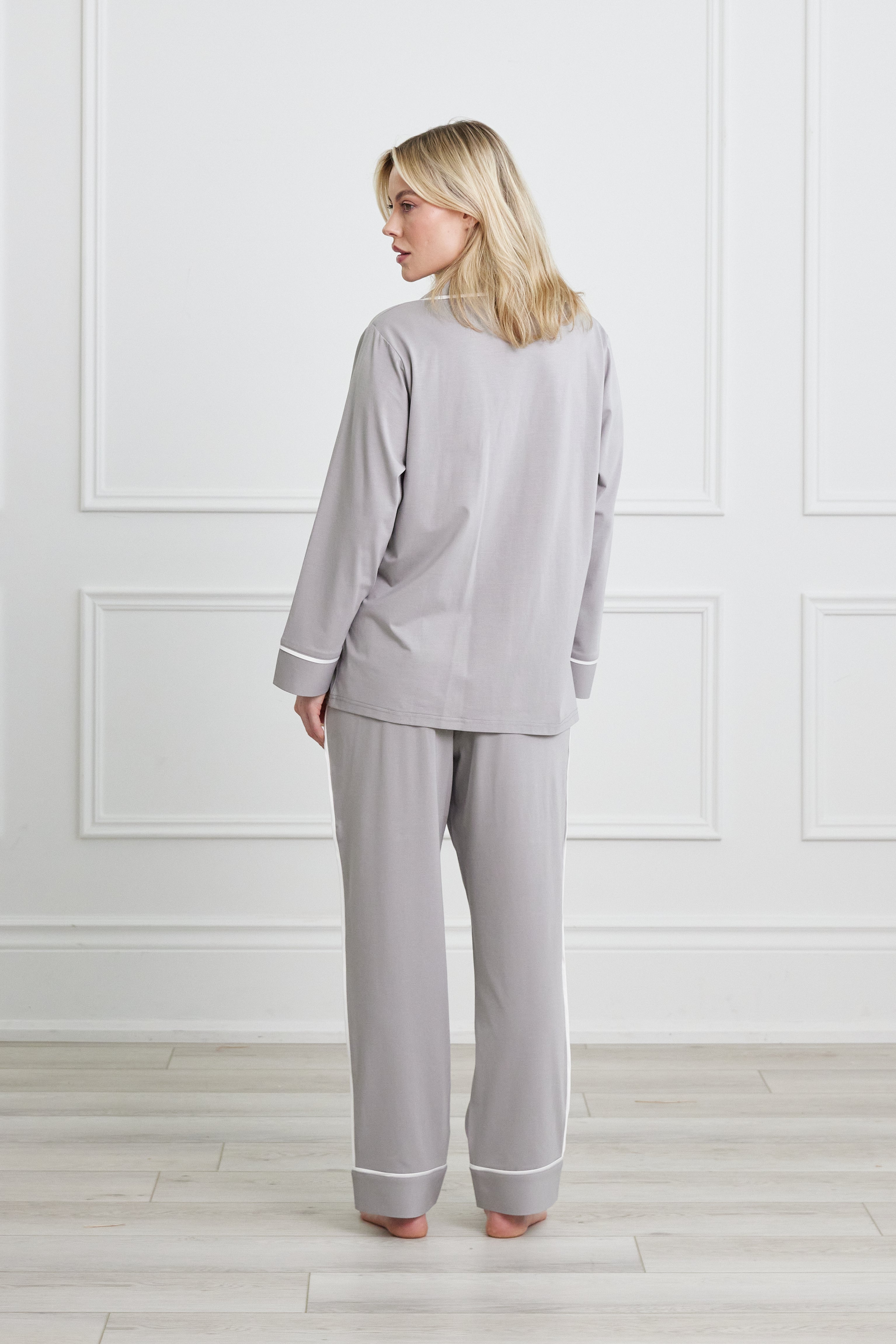 KIP Luxe Stretch Cotton Pajama Set in Haze