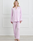 KIP Luxe Stretch Cotton Pajama Set in Lavender