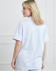 KIP Luxe Stretch Cotton Short Set in Mist Blue