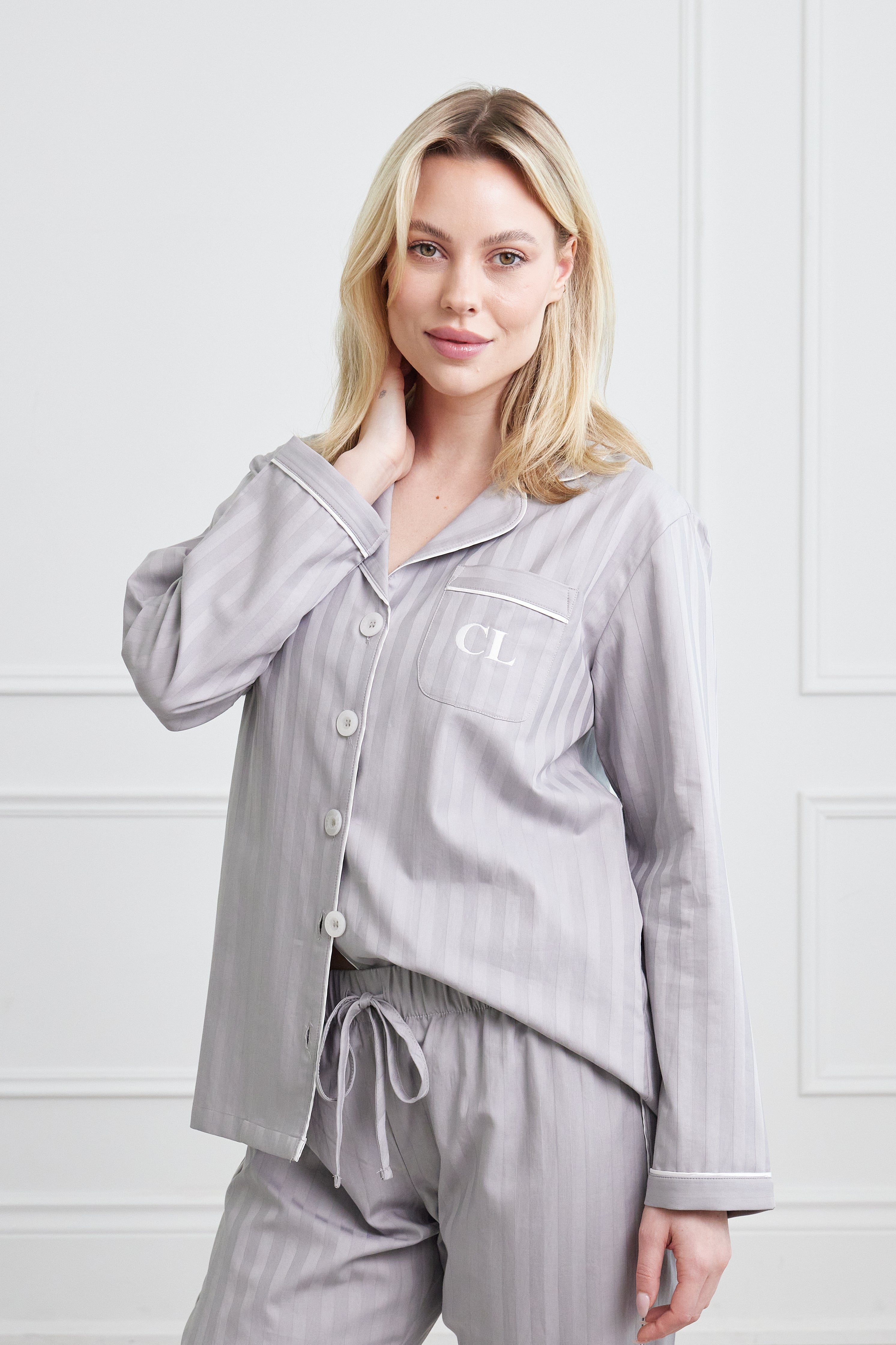 KIP Premium Cotton Pajama Set in Dove Grey Only on The Avenue