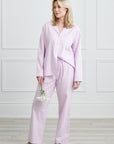KIP Premium Cotton Pajama Set in Lavender