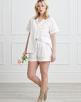 KIP Premium Cotton Short Set in Lily White