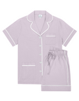 KIP Luxe Stretch Cotton Short Set in Lavender