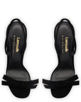 Larroudé x Markarian Sandal In Black Suede and Crystals