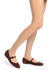 LARROUDÉ Blair Ballet Flat In Brown Suede