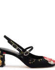 LARROUDE x Markarian Pump In Black Wool and Floral Embroidery