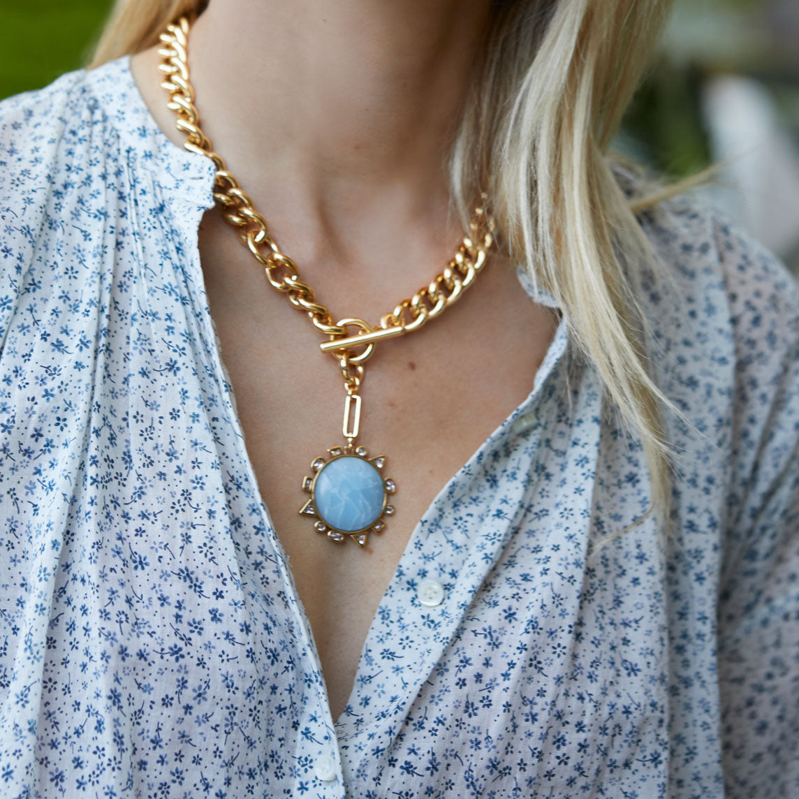 MIGNONNE GAVIGAN Odyssey Necklace Blue Gold