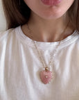 THATCH Malene Pink Opal Paperclip Necklace