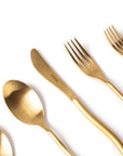 MISETTE Squiggle 5-Piece Cutlery Set in Matte Gold