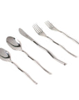 MISETTE Squiggle 5-Piece Cutlery Set in Shiny Silver