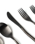 MISETTE Squiggle 5-Piece Cutlery Set in Matte Black