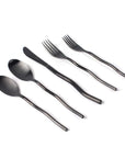 MISETTE Squiggle 5-Piece Cutlery Set in Matte Black