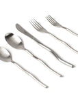 MISETTE Squiggle 5-Piece Cutlery Set in Matte Silver