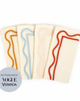 MISETTE Colorblock Embroidered Linen Napkins (Set of 4)