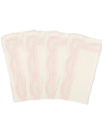 MISETTE Colorblock Embroidered Linen Napkins in Pink (Set of 4)