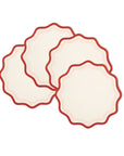 MISETTE Colorblock Embroidered Linen Placemats in Pink/Rust (Set of 4)