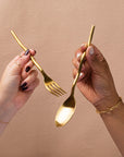 MISETTE Squiggle 5-Piece Cutlery Set in Matte Gold