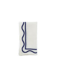 MISETTE Colorblock Embroidered Linen Napkins in Dark Blue (Set of 4)