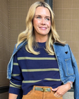 MASON'S DAUGHTER | Danielle Sweater, Navy & Olive Striped Knit