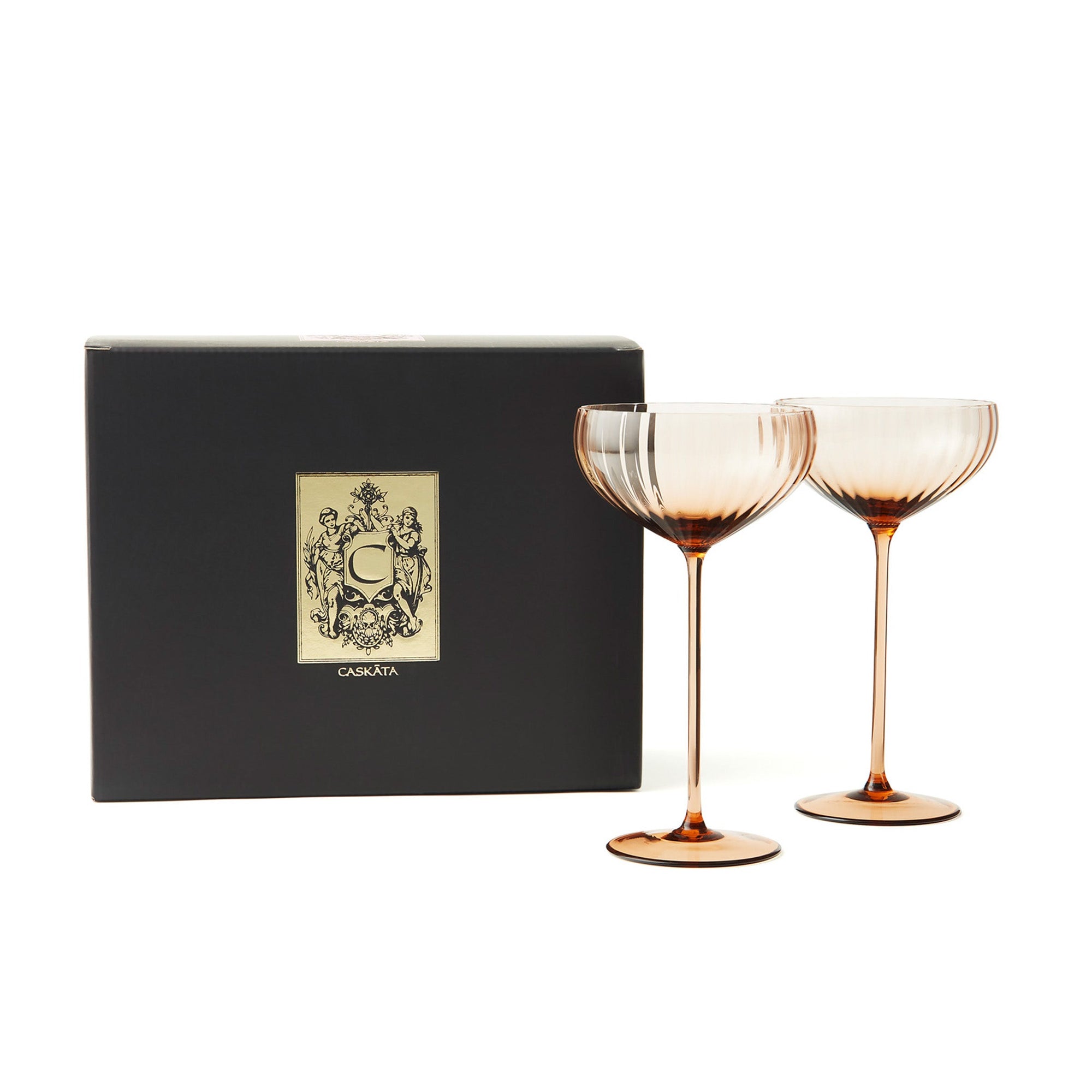 CASKATA Quinn Coupe Glasses, Citrine Set of 2