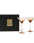 CASKATA Quinn Martini Glasses, Mocha Set of 2